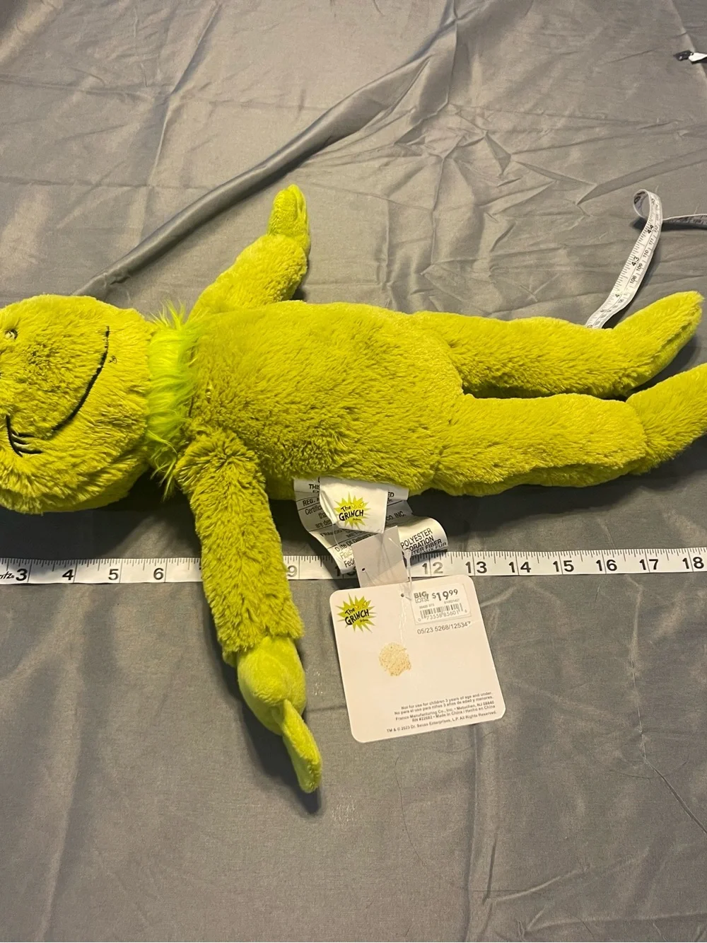 The Grinch Plush Holiday Pillow - Lime Green Festive Accent